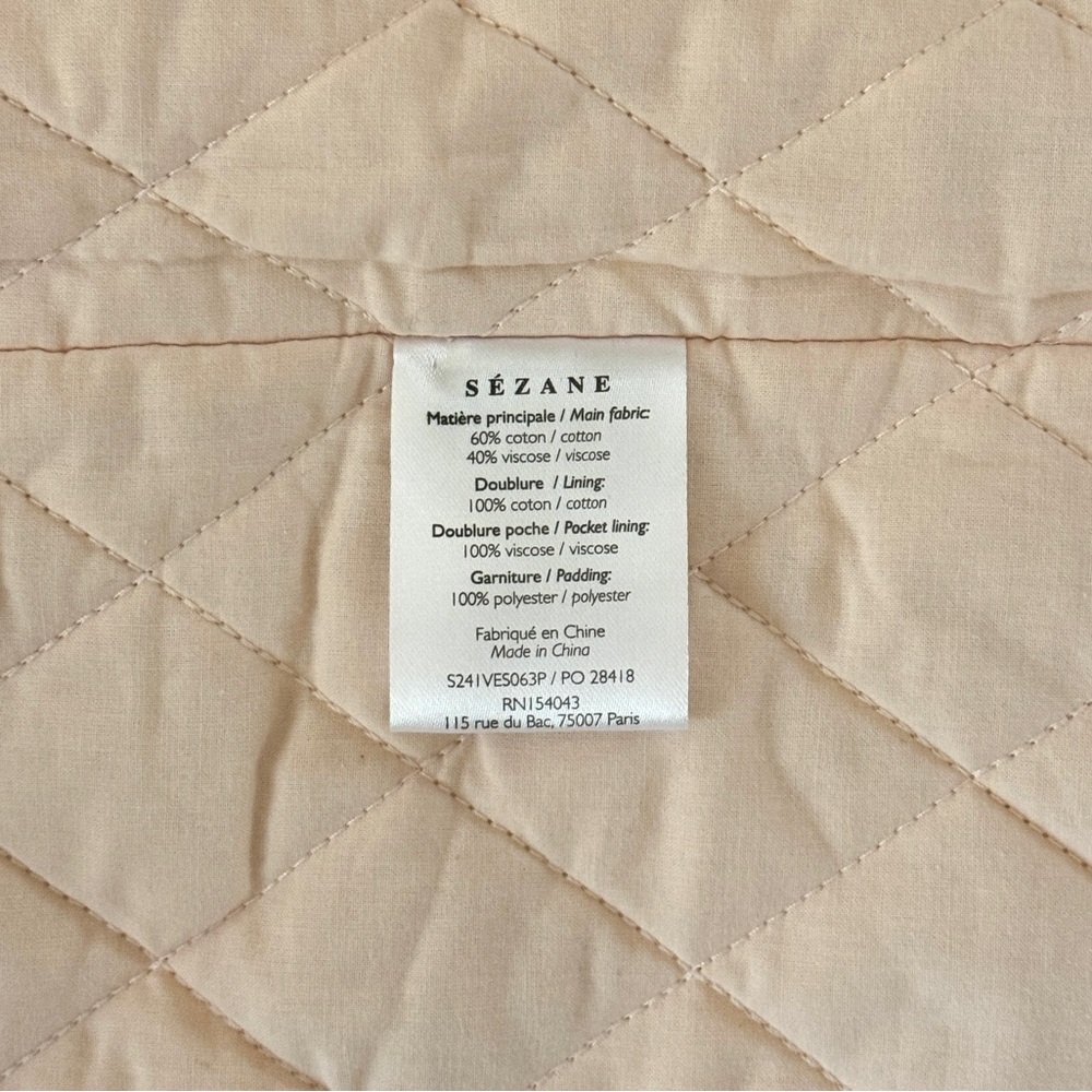 NWOT Sezane Quilted Farel Floral Cotton-Blend Jacket - Picture 8 of 8